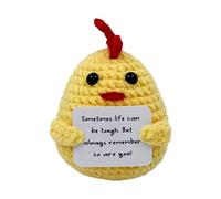 Opilroyn Hook, Positive Crochet - Small Small Plush Crochet Decor - 3.3 Inch Cheer up Crotchet Toy, Plush Chick for