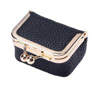 Opilroyn Leather Purse, Leather Wallet for Women - Fashion Jewellery Bag | Portable Coin Purse with Kiss Closure for Credit Cards, Keys, Headset, Lipstick, black, see description, See description