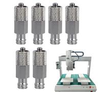 Opilroyn Luer Connector, 6 Piece Luer Lock Extension Adapter Set, Precision Thread Metal Extensions Connector for Laboratory Lubrication Industry Agriculture Automotive