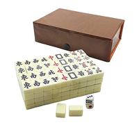 Opilroyn Mahjongg Set,144 Tiles Chinese Majong Set, Mahjong Game Set, Portable Chinese Mahjong Game, Mahjong Game Board Set, Fun Play Mah Jongg Set for Boys Girls Men Women Adults
