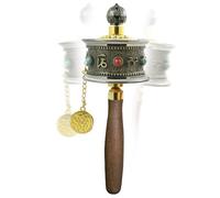 Opilroyn Manual Prayer Wheel - Ergonomic Silent Aesthetic Rotation - Mantra Wheel - for Home Altar Mindfulness Classroom Desk Office Study Yoga Decor Travel Companion