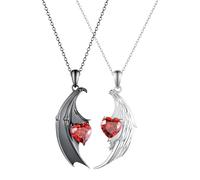 Opilroyn Matching Necklaces for Couples, Couples Necklace - Angel and Devil Wings Couple Necklace - Fashion Clothing Pendant Necklace for Couples