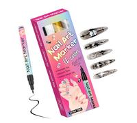 Opilroyn Nail Pen Set, 4 Pieces Colorful Fine Points Portable Nail Tools, Manicure Drawing Accentuate Paint Pens, Suitable For Manicure Decoration Lines and Shading