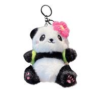 Opilroyn Panda Plush Keychain Backpack Panda Plush Keychain Flowery Pendant Schoolbag Pendant Plush Pendant