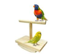 Opilroyn Parakeet Perches - Parrot Stand, Wooden Standing Aid with Rocking Toy for Interactive Activity for Pets, Desk, Monitor & Outdoor Bird Watching