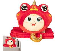 Opilroyn Snake Year Throw Pillow, Year of the Plush Pillow - Filled Plush Hand Muff Mascot Pillow - Cuddly Pillow Cute Throw Pillow Hand Warmer with Blanket for Sleeping, Reading