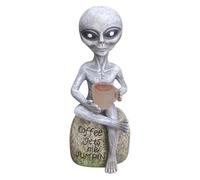 Opilroyn Solar Alien Statue - Collectible Sci-Fi Solar Light Decoration, Small Resin Landscape Figure For Outdoor Patio Garden Lawn Balcony Haunted House Halloween