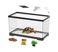 Opilroyn Turtle Aquarium Set, Reptile Terrarium, Habitat with Bottom Drainage for Reptiles, Amphibians, Crabs, Frogs, Geckos, Chameleons, Snakes