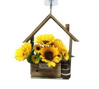 Opilroyn Wooden Wall Planter, Wall Planter, Hanging Plant Pot in House Frame Shape, Wooden Planter for Outdoor Use, Hanging Vase, Indoor Plant Holder for Dried Flowers and Artificial Green