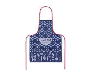 Opinel Children's Cotton Apron, Blue/Red, 53 x 69 cm