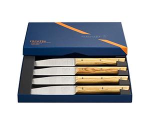 Opinel Facette Ash table knife set, 4 pieces made of stainless MA5 steel, 254645