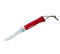 Opinel Knife with Leather Strap - Red, No.0.31'' - 3.34''