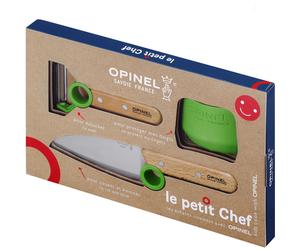 OPINEL Le Petit Chef finger guard kitchen knife and peeler set - Green