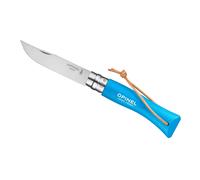 OPINEL No 7 Colorama Cyan 8cm locking knife with strap - stainless steel blade
