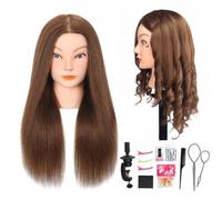 Opini - Mannequin Head with 100% Real Human Hair Cosmetology Mannequin Head for Practicing Hairstyles Doll Head