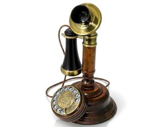 Opis 1921 Cable Model C - Candlestick Telephone, Real Wood Vintage Home Phone, Working Rotary Dial with */#, Antique Style Corded Landline Phone (No Bluetooth)