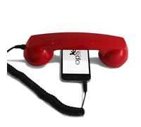 Opis 60s micro - Retro mobile phone headset for Android phones, tablets, notebooks/Headphone with Microphone/Laptop Headphones/Computer Headset/USB Phone Handset (USB-C) (red)