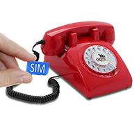 Opis 60s Mobile: The Retro Phone with SIM Card Slot and GSM, a Landline Mobile for Elderly Red
