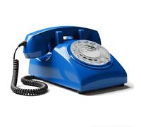 Opis Technology 60s Cable - Blue Rotary Dial Telephone, Vintage Retro Corded Landline Phone, UK Compatible