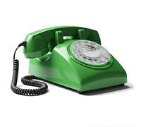 Opis Technology 60s Cable - Green Rotary Dial Telephone, Vintage Retro Corded Landline Phone, UK Compatible