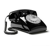 Opis Technology 60s Cable Retro Rotary Dial Landline Telephone, Black