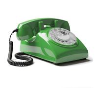 Opis Technology 60s Cable Retro Rotary Dial Landline Telephone, Green