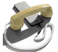 Opis Technology 60s Micro USB-C Edition Telephone Handset, Cream | Retro corded receiver with coiled cable for mobiles, tablets and computers. Anti radiation, plug in.