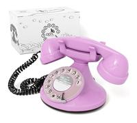 Opis Technology FunkyFon Cable Rotary Dial Corded Home Telephone, Pink