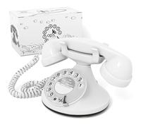 Opis Technology FunkyFon Cable Rotary Dial Corded Home Telephone, White