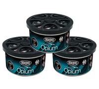 Opium Couture Car Air Freshener Tin - 60 Day Lost-Lasting, Strong, Odour Eliminating Designer Perfume Inspired Fragrance - Scented Air Freshener Car Accessories for Men and Women, 3 Pack