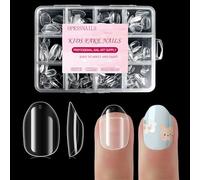 OPkssnails Extra Short Almond Kid Nail Tips,360Pcs Soft Gel Nail Tips Pre-Shaped Press On Nails For Kids,Clear Acrylic Half Matte Full Cover Fake Nail For Kids DIY Extension & Salon Use12 Sizes