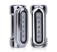 OPL5 Motorcycle Highway Bar Lights Switchback Driving Crash Bar LED Turn Signal Lights for 1-1/4 Inch Touring Bikes (Silver)