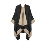OPLERT Women's Poncho Scarf, Warm Shawl Wraps, Elegant Knitted Poncho Cape Cardigan, for Spring Autumn Winter Black Brown
