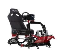 OPLITE GTR S8 Elite Force Red Cockpit Professional Simracing Flightsim Driving Simulation Cockpit with Side Reinforcement Tubes