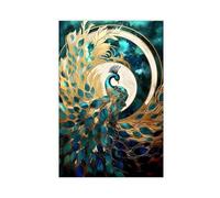 OPLKIOP Abstract Peacock Kintsugi Poster Canvas Poster Wall Art Decor Print Picture Paintings for Living Room Bedroom Decoration 12x18inch(30x45cm)