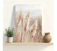 OPLKJHGF Soft Neutral Pampas Grass Field Canvas Wall Art Boho Botanical Print Warm Scandinavian Interior Decor(20x30cm/Frameless)