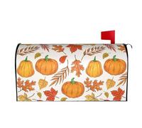Oplp Pumpkins and Autumn Tree Leaves Waterproof Mail Cover Magnetic Mailbox Wraps Post Letter Box Cover for Garden Home Decor 21x18 in
