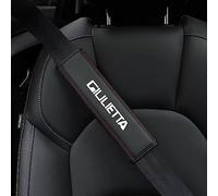 oPlsdqw 2pcs Car Seat Belt Cover Pads for Alfa Romeo Giulietta, Carbon Fiber Leather Seatbelt Shoulder Mat, Durable Breathable Harness Pad - Auto Badge Interior Accessories