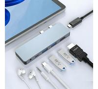 Opluz 6 in 2 Surface Pro 8 9X Docking Station Accessories for Microsoft Surface Pro Dock Hub Thunderbolt 4 Port, with 4K@60HZ HDMI Port, 2 USB-A 3.0 (10Gbps), 2 USB-C, 3.5mm Audio Jack