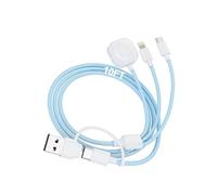 Opluz Travel Charger 3 in 2 3 M USB C Multi Charging Cable for iwatch iPhone Nylon Braided USB A/C to Lightning Type C Multi Cord iWatch Magnetic Wireless Charger 10FT