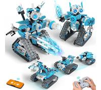 Opmind - 5 in 1 RC Robot Kit, 398 Pieces Apps and Remote Control Blocks, Engineering Robotics, Erector Science Set for Children from 6 7 8 9 10 11 12+ Toys