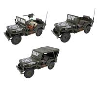OPO 10 - Lot of 3 Miniature Cars compatible with JEEP WILLYS US ARMY scale 1/43 CARARAMA - LUD2