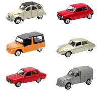 OPO 10 - Lot of 6 miniature cars 3 inches: RENAULT CITROEN R12 R5 2CV DS MEHARI - WEL13