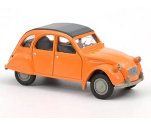 OPO 10 Miniature car compatible with Citroën 2CV scale 1:64 3 inches 7.5cm Norev - Orange Mandarine 191027