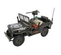 OPO 10 - Model car compatible with JEEP WILLYS US ARMY WITH DRIVER AND MACHINE GUN 1/43 CARARAMA - 813018