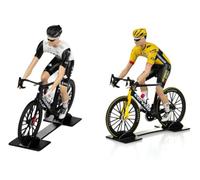 OPO 10 - Set of 2 Figurines Cyclists Tour de France 2023 Pogacar vs Vingegaard - compatible with SOLIDO 1/18 - TDF20-23