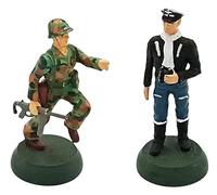 OPO 10 - Set of 2 lead soldiers, 1/32 scale, 54mm: WW2 figures, US Marine, US Army vs. Luftwaffe Pilot, Wehrmacht, Germany - Admiral Palou LSOL6
