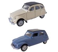 OPO 10 - Set of 2 miniature cars compatible with Citroën 2CV and Dyane, 1:64 scale, 3 inches (7.5cm), Welly LSUP3