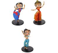 OPO 10 - Set of 3 Figurines compatible with BETTY BOOP DANCE: Bollywood + Bharata Natyam + Oriental - height 12cm - LBB3