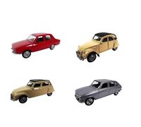 OPO 10 - Set of 4 3-inch miniature cars: RENAULT CITROEN R12 R16 DYANE 2cv - WEL14
